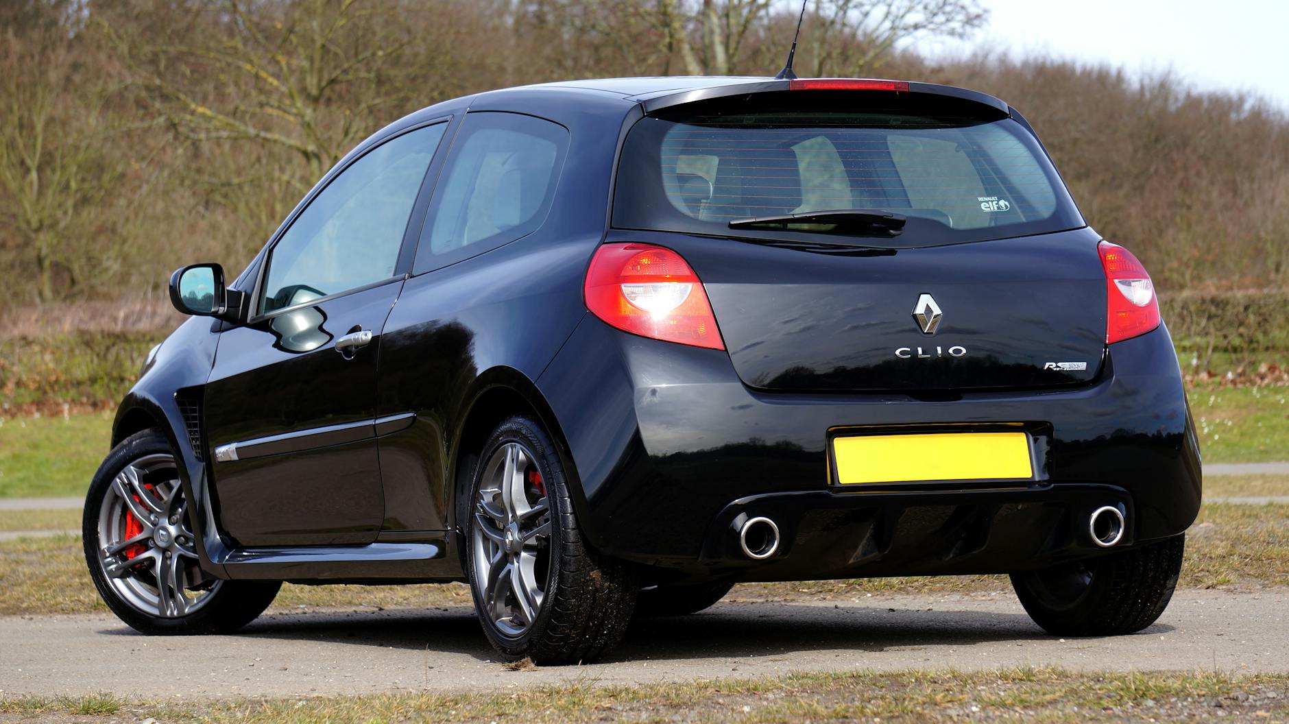 Renault Clio RS Hat Hatchback Car garée à l'extérieur entourée par la nature.