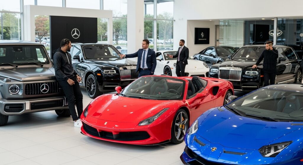Les voitures de luxe des joueurs