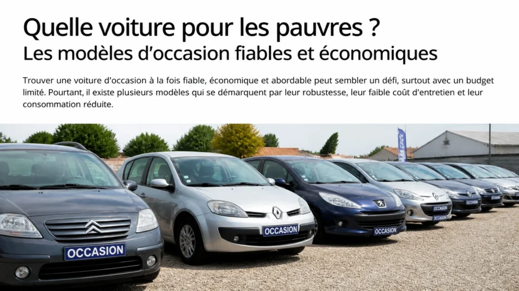 Quelle voiture pour les pauvres ? Les modèles d’occasion fiables et économiques