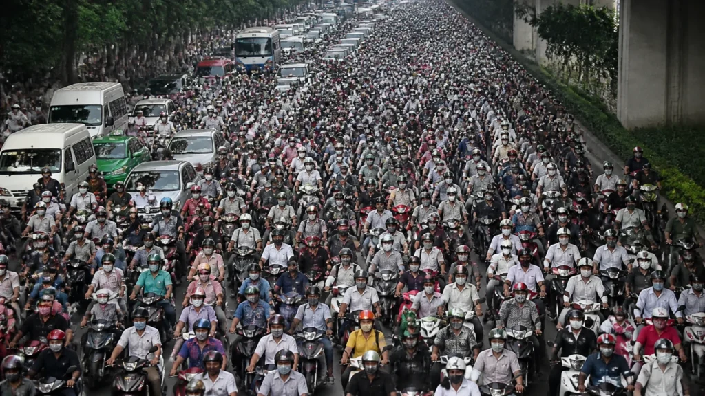 Which country has the most motorcyclists